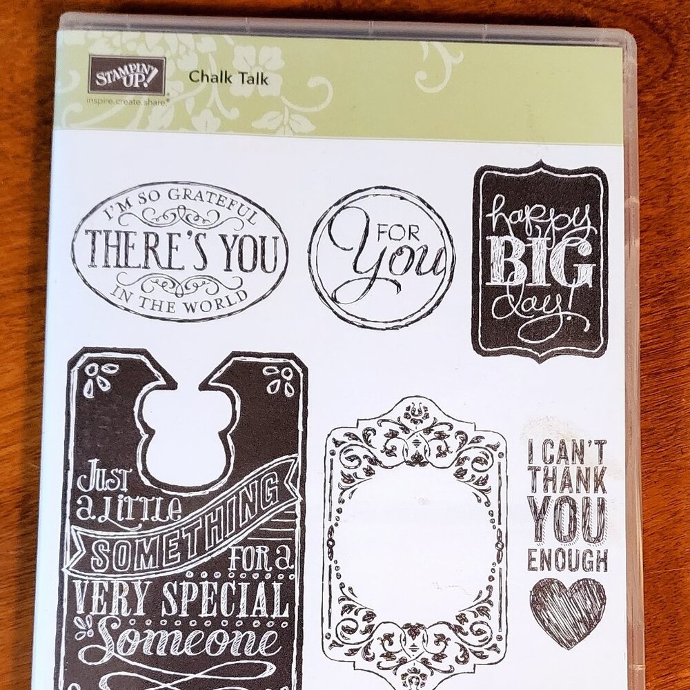 Stampin' up! 'Chalk Talk' set of 6 stamps.